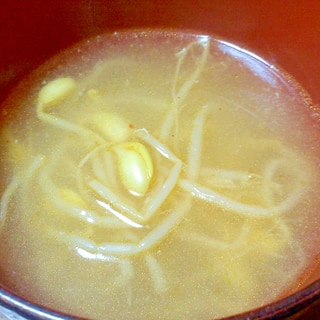 味付け豆もやしの中華スープ